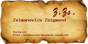 Zelmanovics Zsigmond névjegykártya